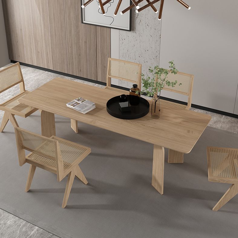 Simple Kitchen Standard Dining Table Solid Wood Khaki Dining Table with 4 Legs Base Clearhalo ' dining_table' 'Dining Tables & Seating' 'Dining Tables' 'furn' 'furn_dining_table' 'Furniture' 'furniture_dining_table' 'Kitchen & Dining Furniture' 'kitchen&dining_furn' 'kitchen' 'kitchen_dining_table' 1200x1200_dd2f3e16-5efc-4e39-be77-dc1f79b054fb