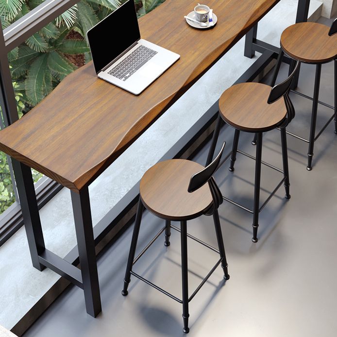 Wood Low Back Dining Stools Contemporary Armless Bar Stools with Footrest Clearhalo 'Bar Furniture' 'Bar Stools' 'bar_stools' 'furn' 'furn_bar_stools' 'Furniture' 'Kitchen & Dining Furniture' 1200x1200_dd2f40e4-3379-4531-83fd-06cbb765ea53