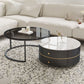 Frame Coffee Table Contemporary Stone/Glass Cocktail Table with Storage Drawers Clearhalo 'Coffee & Accent Tables' 'Coffee Tables' 'coffee_tables' 'furn' 'furn_coffee_tables' 'Furniture' 'Living Room Furniture' 1200x1200_dd306f00-9253-4c4d-bb58-7b4a7327babe