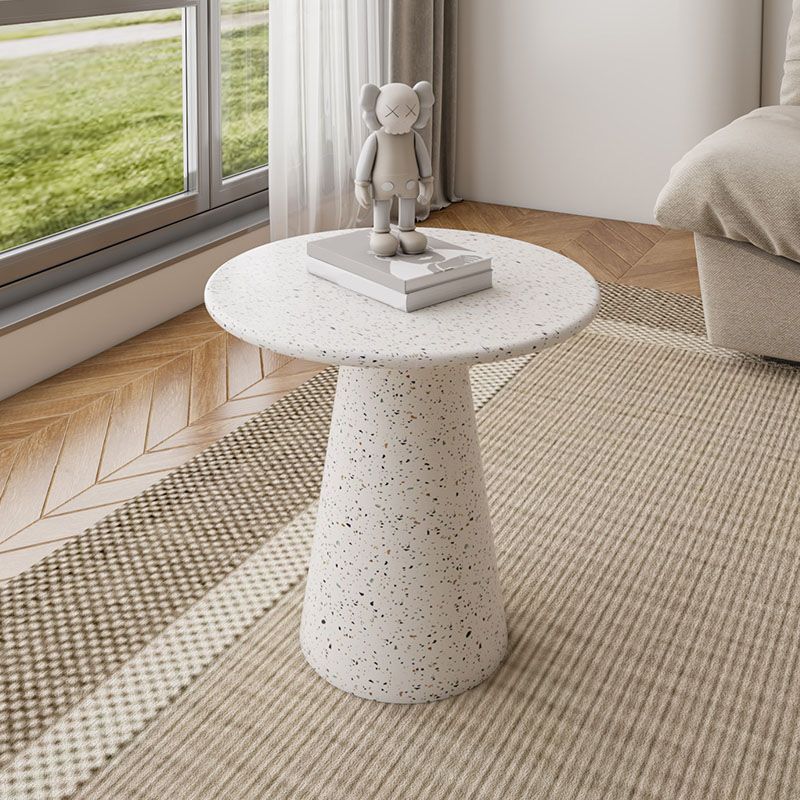 Round White Metal Coffee Table Modern Cocktail Table for Living Room Clearhalo 'Coffee & Accent Tables' 'Coffee Tables' 'coffee_tables' 'furn' 'furn_coffee_tables' 'Furniture' 'Living Room Furniture' 1200x1200_dd309035-3701-4ec1-a0b7-639ed42044ba