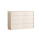 Contemporary Horizontal Double Dresser White Wood Storage Dresser with Drawers for Home