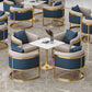 Golden Base Dining Table Medieval Modern Style Stone Table for Indoor