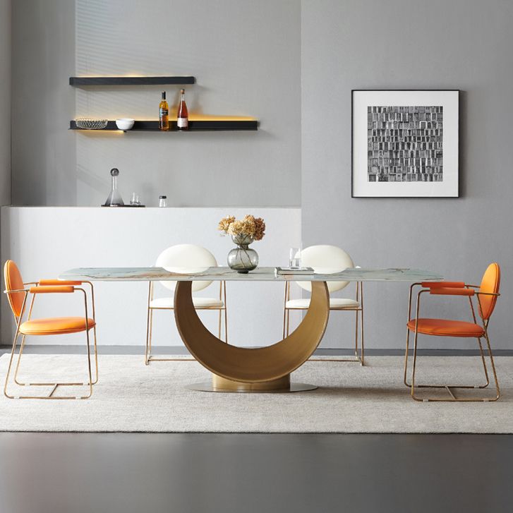 Metal Traditional Luxury Rectangular Dining Table Sintered Stone Dining Table with Pedestal Clearhalo ' dining_table' 'Dining Tables & Seating' 'Dining Tables' 'furn' 'furn_dining_table' 'Furniture' 'furniture_dining_table' 'Kitchen & Dining Furniture' 'kitchen&dining_furn' 'kitchen' 'kitchen_dining_table' 1200x1200_dd369aee-8c37-46a7-ba53-af380f19f260