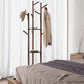 Moderne stijl Hall Tree Rubber Wood Entryway Coat Rack met 2 planken