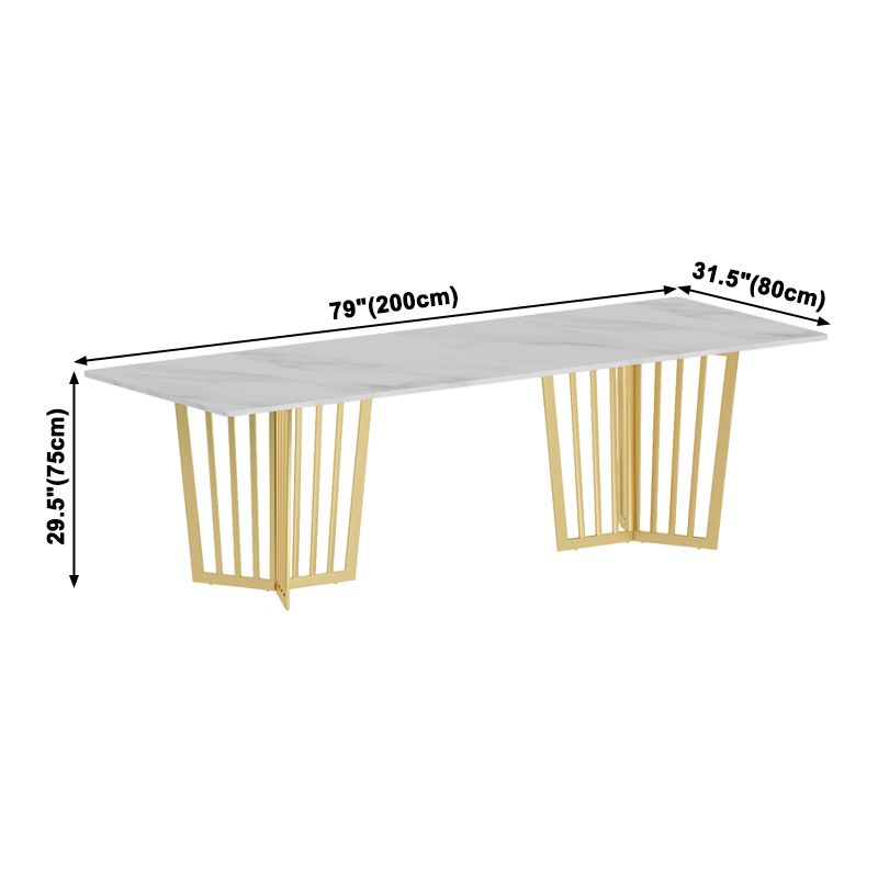 Rectangle Double Pedestal Luxury Dining Table White Fixed Table of Sintered Stone Clearhalo ' dining_table' 'Dining Tables & Seating' 'Dining Tables' 'furn' 'furn_dining_table' 'Furniture' 'furniture_dining_table' 'Kitchen & Dining Furniture' 'kitchen&dining_furn' 'kitchen' 'kitchen_dining_table' 1200x1200_dd396970-9b0e-41d0-8d5f-c870c87117c9