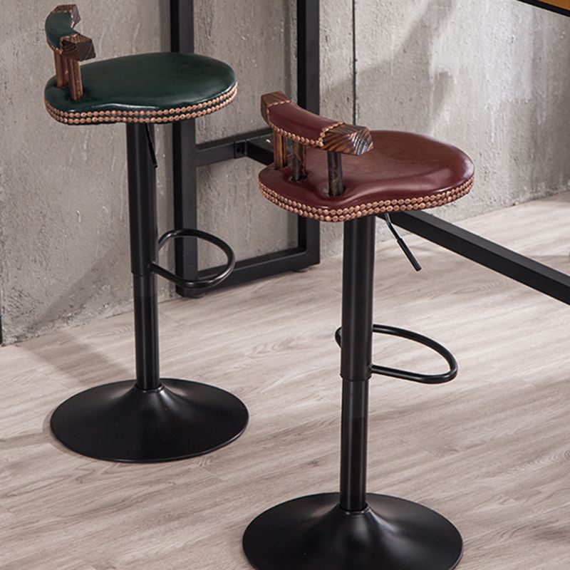 Modern Wood Bar Stool Iron Legs Low Back Nail-head Trim Counter Stool with Cushion Clearhalo 'Bar Furniture' 'Bar Stools' 'bar_stools' 'furn' 'furn_bar_stools' 'furniture_bar_stools' 'Kitchen & Dining Furniture' 'kitchen&dining_furn' 'kitchen' 'kitchen_furn' Furniture' 1200x1200_dd3ba73f-98fd-4321-8b7e-3eced4fb9dab
