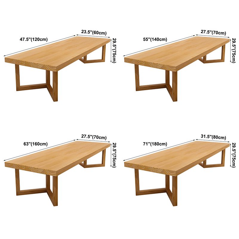 Rectangle Wood Color Dining Table Solid Wood Table Modern with Double Pedestal Clearhalo ' dining_table' 'Dining Tables & Seating' 'Dining Tables' 'furn' 'furn_dining_table' 'Furniture' 'furniture_dining_table' 'Kitchen & Dining Furniture' 'kitchen&dining_furn' 'kitchen' 'kitchen_dining_table' 1200x1200_dd3bedeb-ff66-4057-975c-39aa8fe614a0