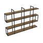 Wall Mounted Wine Rack Kit Metal and Wood Wine Holder Rack in Brown and Black Clearhalo 'furn' 'furn_wine_racks' 'Furniture' 'Kitchen & Dining Furniture' 'Wine Racks' 'wine_racks' 1200x1200_dd3c5674-4b6a-4aea-9be9-50a84afebc98
