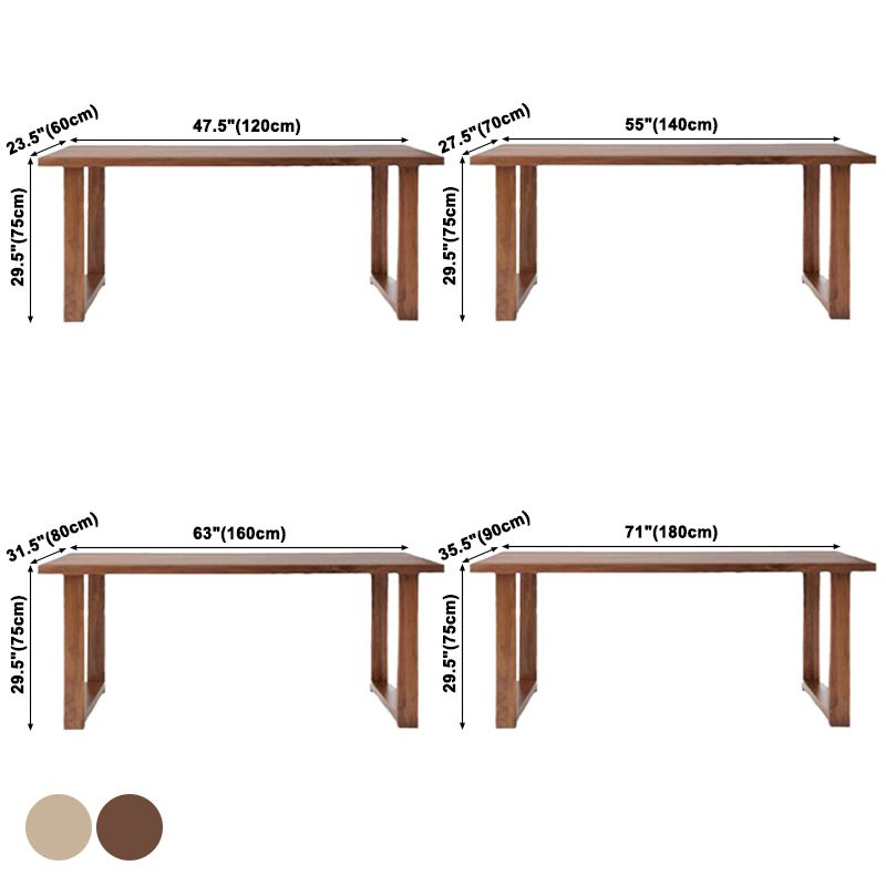 Minimalist Wood Rectangle Shape Dining Table Standard Kitchen Dining Table with Double Pedestal Base Clearhalo ' dining_table' 'Dining Tables & Seating' 'Dining Tables' 'furn' 'furn_dining_table' 'Furniture' 'furniture_dining_table' 'Kitchen & Dining Furniture' 'kitchen&dining_furn' 'kitchen' 'kitchen_dining_table' 1200x1200_dd3c5703-dd75-4ad3-846c-5f563ebe5447