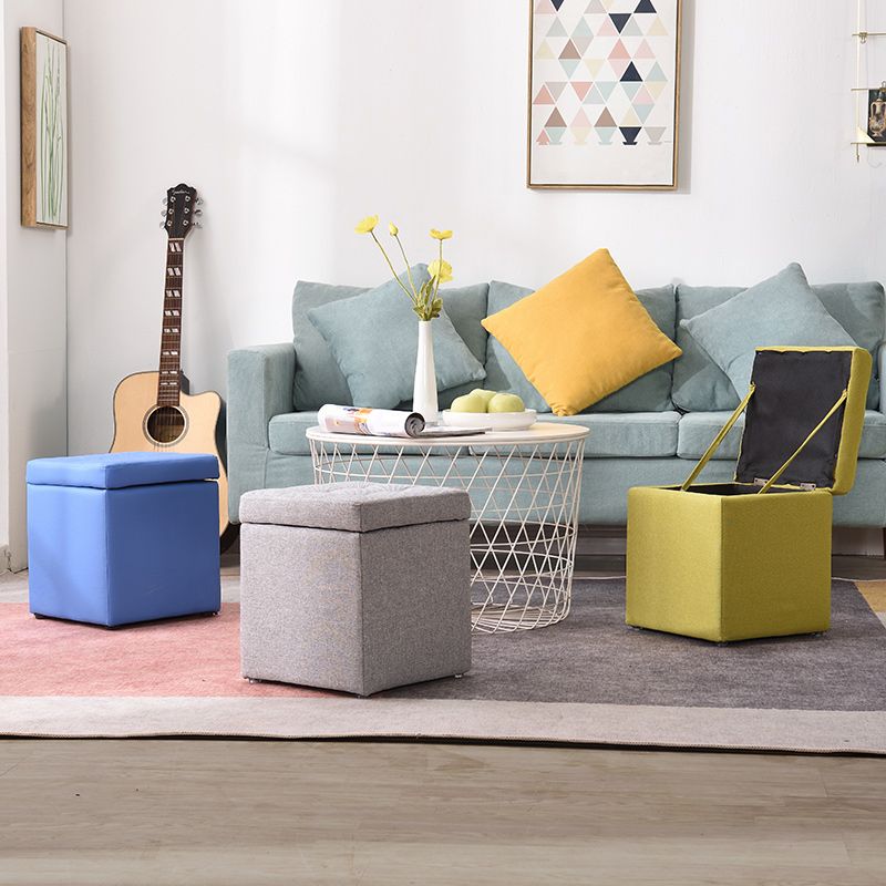 Modern Style Ottoman Cotton Square Indoor Ottoman with Storage Clearhalo 'furn' 'furn_ottomans_poufs' 'Furniture' 'Living Room Furniture' 'Ottomans & Poufs' 'ottomans_poufs' 1200x1200_dd3d0f20-9680-4587-8c53-c9e179e3666a