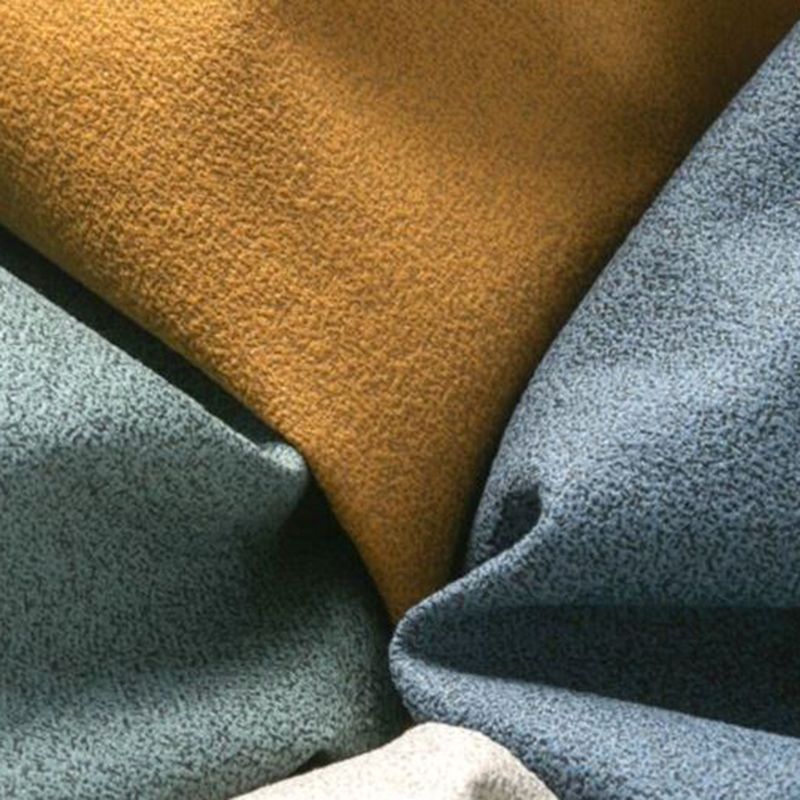 Ottoman en cuir jaune rond à la coloration moderne pour le salon