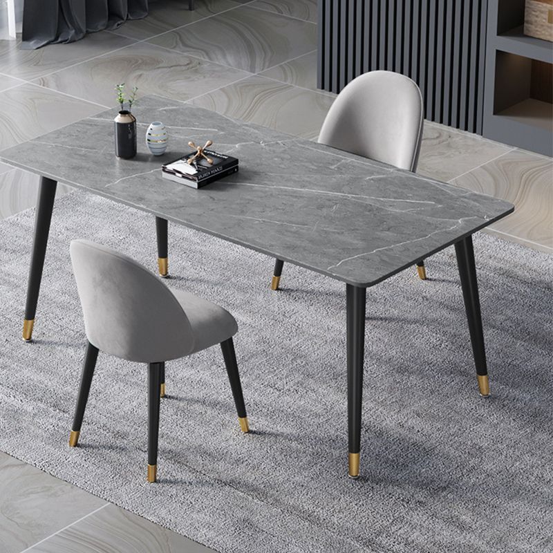 Stone Modern Rectangle Dining Table Matte Finish 4 Legs Table for Home Clearhalo ' dining_table' 'Dining Tables & Seating' 'Dining Tables' 'furn' 'furn_dining_table' 'Furniture' 'furniture_dining_table' 'Kitchen & Dining Furniture' 'kitchen&dining_furn' 'kitchen' 'kitchen_dining_table' 1200x1200_dd3e6785-c88c-4def-b6c3-ccf6ab162a49