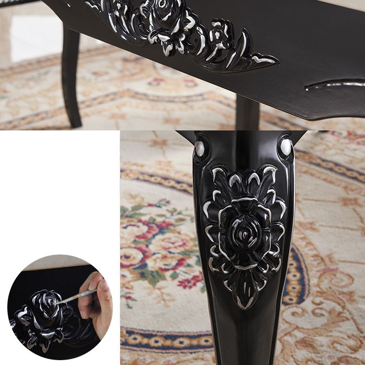 Victorian Style Marble Dining Set with White Table and 4 Black Legs Base for Home Use Clearhalo 'Dining Room Sets' 'Dining Tables & Seating' 'dining_room_set' 'furn' 'furn_dining_room_set' 'Furniture' 'furniture_dining_room_set' 'Kitchen & Dining Furniture' 'kitchen&dining_furn' 'kitchen' 1200x1200_dd3ec6c4-18fe-4c1e-9ba7-cf3df7e9ebef