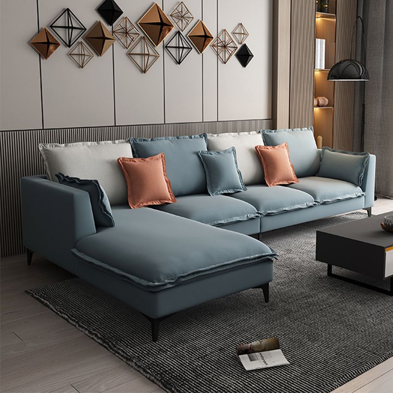 129.92"L X 70.87"W X 34.65"H Modern Sofa Cushions Square Arm Sectional with Chaise Clearhalo 'furn' 'furn_sectionals' 'Furniture' 'furniture_sectionals' 'Living Room Furniture' 'Sectionals' 1200x1200_dd3f85c0-095f-4373-a466-cb9b842ef386