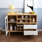 Sideboard a buffet in stile moderno in legno massiccio 35,4 "H con armadio e cassetti
