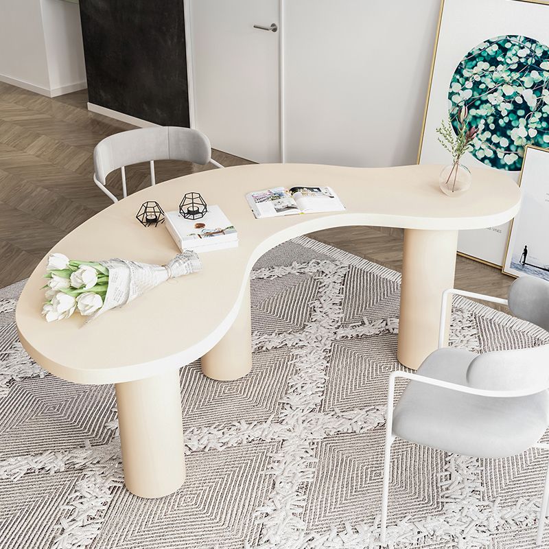 Modern Solid Wood Office Desk Irregular Shape Task Desk with 3-Legs for Office Clearhalo 'furn' 'furn_office_desk' 'Furniture' 'Office Desks' 'Office Furniture' 'office_desk' 1200x1200_dd422119-c150-4a0f-90bc-af92bb34883a