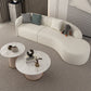 Contemporain 23,62 "/27,55" H Sofa courbe en laine blanche pour le salon
