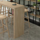 Modern Style Rectangle Bar Table Solid Wood Natural Color Bar Dining Table