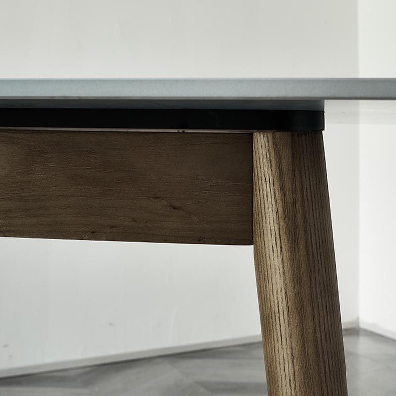 Mid-Century Rectangle Dining Table Solid Wood Base Dining Table for Dining Clearhalo 'Dining Tables & Seating' 'Dining Tables' 'dining_table' 'furn' 'furn_dining_table' 'Furniture' 'Kitchen & Dining Furniture' 1200x1200_dd44f393-0e42-47e6-9fbb-ea327f6e5174