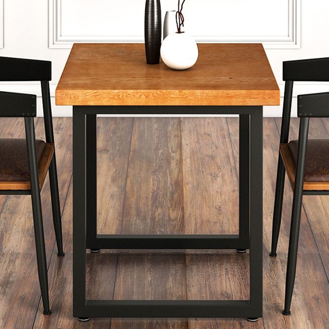 Industrial Square Dining Table Pine Solid Wood Table with Double Pedestal Clearhalo ' dining_table' 'Dining Tables & Seating' 'Dining Tables' 'furn' 'furn_dining_table' 'Furniture' 'furniture_dining_table' 'Kitchen & Dining Furniture' 'kitchen&dining_furn' 'kitchen' 'kitchen_dining_table' 1200x1200_dd45107e-2e73-4830-ae8c-c3eb6e152f35
