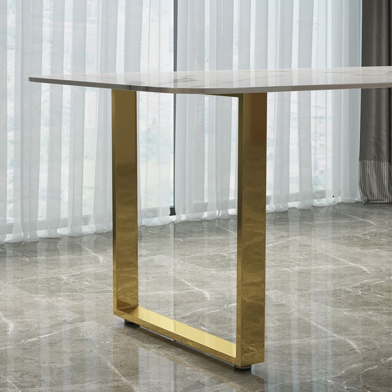 Marble Top Dining Table Modern Rectangle Dining Table with Sled Base Clearhalo 'Dining Tables & Seating' 'Dining Tables' 'dining_table' 'furn' 'furn_dining_table' 'Furniture' 'furniture_dining_table' 'Kitchen & Dining Furniture' 'kitchen' 'kitchen_dining_table' 1200x1200_dd4657ad-dcee-4330-a3f9-4f8cb801f309