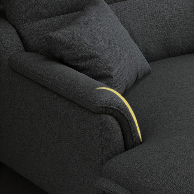 Braccio top cuscino sezionale tessuto a 4 posti a forma di l sezionale con cuscini