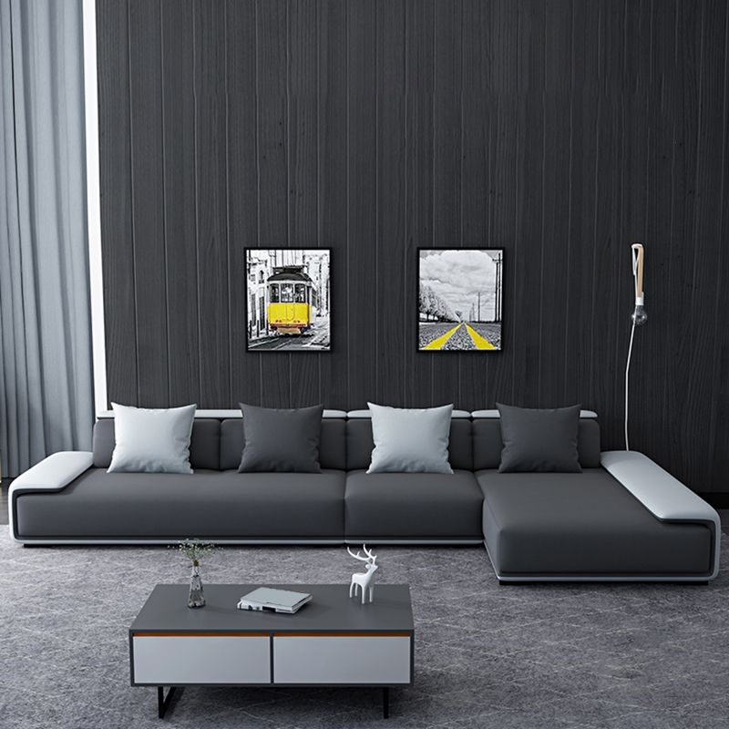 Scandinavian Velvet 3/4-seat Sectional Pillow Top Arm Sectional