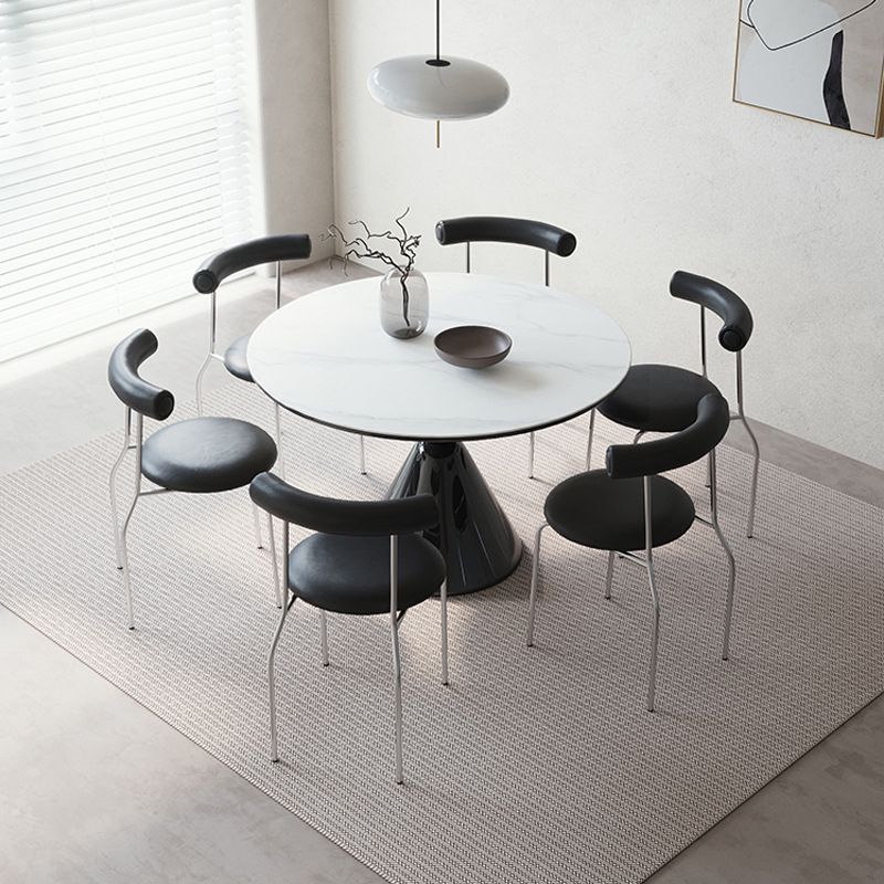 Zeitgenössischer Esszimmer-Esstisch, runder Sockel-Esstisch