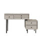 Wood and Metal Vanity Table in Grey/White 5 Storage Drawers Makeup Desk Clearhalo 'Bedroom Furniture' 'furn' 'furn_makeup_vanities' 'Furniture' 'Makeup Vanities' 'makeup_vanities' 1200x1200_dd471b8a-72e0-4fd6-a19f-78f2f0d0ace1