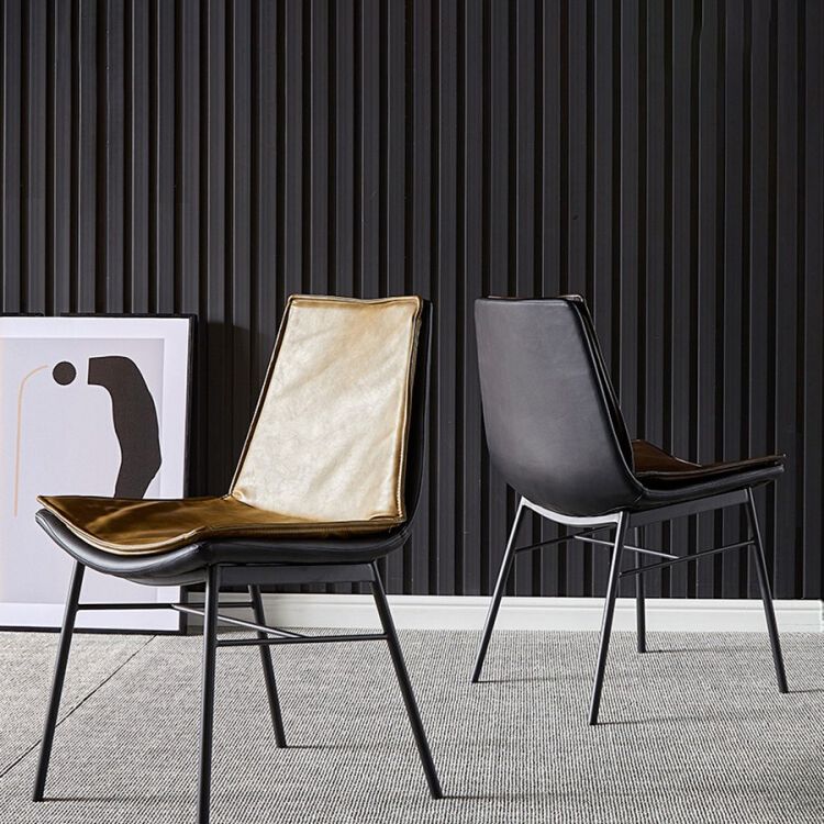 Industrial Style Leather Dining Chairs Solid Back Armless Side Chairs for Kitchen Clearhalo ' kitchen&dining_furn' 'Dining Chairs' 'Dining Tables & Seating' 'dining_chair' 'furn' 'furn_dining_chair' 'Furniture' 'furniture_dining_chair' 'Kitchen & Dining Furniture' 'kitchen' 1200x1200_dd4738d7-2be2-4960-8cf5-942ffb84da27