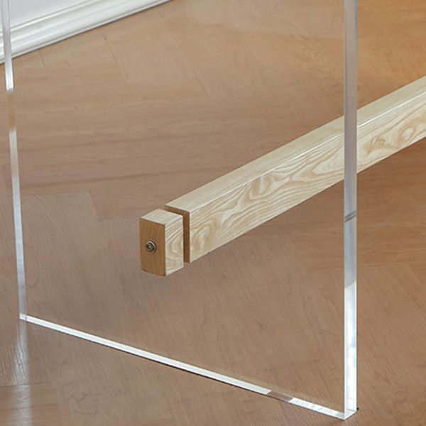 Rectangle Transparent Base Dining Table Modern Pine Wood Table for Living Room Clearhalo 'Dining Tables & Seating' 'Dining Tables' 'dining_table' 'furn' 'furn_dining_table' 'Furniture' 'Kitchen & Dining Furniture' 1200x1200_dd4ac0cc-b7a0-4413-9bf2-af95f87f55b7
