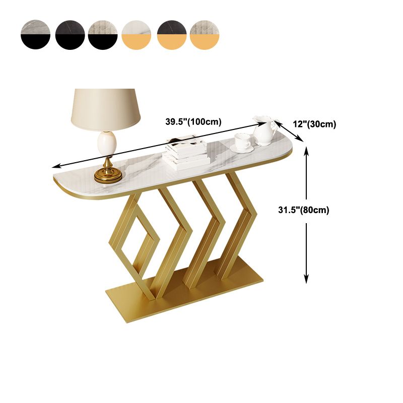Tabella della console di pietra Metallino Tabella accento per resistenza graffiata, 31,49 "di alto livello