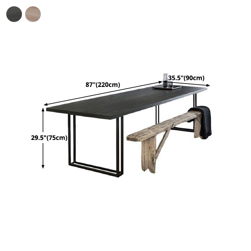 Metal Industrial Rectangle Dining Table Wood Top Indoor Table with Sled Clearhalo ' dining_table' 'Dining Tables & Seating' 'Dining Tables' 'furn' 'furn_dining_table' 'Furniture' 'furniture_dining_table' 'Kitchen & Dining Furniture' 'kitchen&dining_furn' 'kitchen' 'kitchen_dining_table' 1200x1200_dd534cc4-e6af-4a9d-b1e1-b1d860077d78