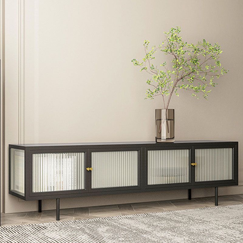 19.7" H Industrial 4-Door TV Stand Iron & Glass TV Stand Console Clearhalo 'furn' 'furn_tv_stands_entertainment_centers' 'Furniture' 'Living Room Furniture' 'TV Stands & Entertainment Centers' 'TV Stands & Media Storage Furniture' 'tv_stands_entertainment_centers' 1200x1200_dd54a7b9-7599-4aa7-9c93-820777c356d4