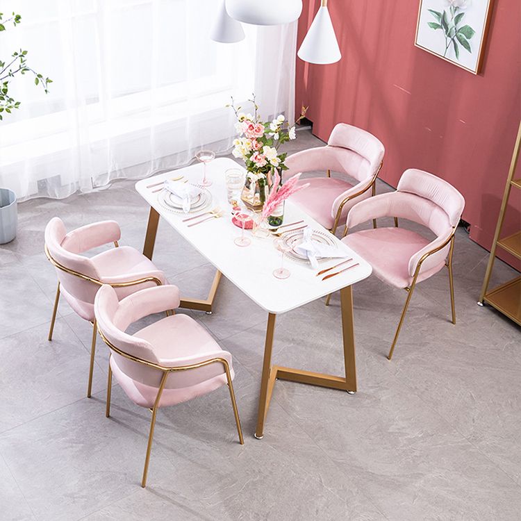 Glam Velvet Dining Room Chairs Open Back Dining Side Chair for Restaurant Use Clearhalo ' kitchen&dining_furn' 'Dining Chairs' 'Dining Tables & Seating' 'dining_chair' 'furn' 'furn_dining_chair' 'Furniture' 'furniture_dining_chair' 'Kitchen & Dining Furniture' 'kitchen' 1200x1200_dd54c710-fbee-4ca4-8d95-2f3f0a87c103