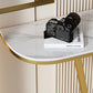Tavolo da console in pietra mezzi luna 12 "W tavolo accento resistente alla macchia glam per Hall