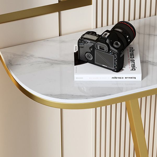 Tavolo da console in pietra mezzi luna 12 "W tavolo accento resistente alla macchia glam per Hall