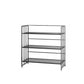 Glam Antique Finish Shelf Bookcase Metal Frame Bookshelf with Rectangular Shelves