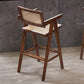 Contemporary 43.3-inch Armed Bar Stools with Solid Wood Base