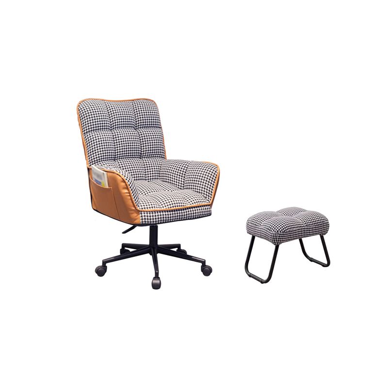 PU Leather Arm Chair 27.55" L x 25.59" W x 42.51" H Adjustable Armchair with Wheels Clearhalo 'Accent Chairs' 'accent_chairs' 'Chairs & Seating' 'furn' 'furn_accent_chairs' 'Furniture' 'Living Room Furniture' 1200x1200_dd59ab06-ff99-4042-8531-a680b4fc3e4e
