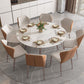 Contemporary Dinner Table Steel Base Stone Dining Table for Home