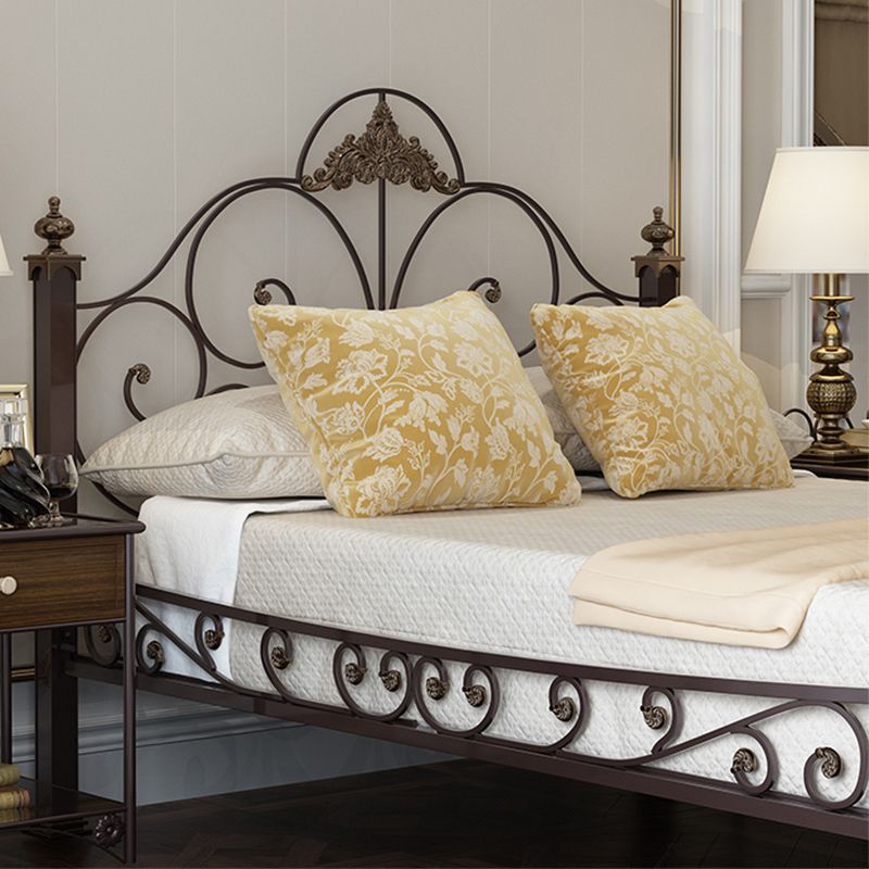 Industrial Bed with Headboard Standard Profile Bed with Metal Legs