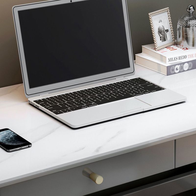 Bureau de bureau rectangulaire en marbre moderne en bois massif en bois massif