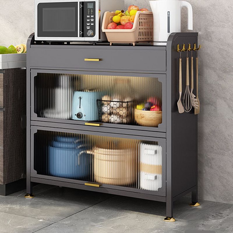 Server di pranzo in metallo contemporaneo server buffet nero per sala da pranzo