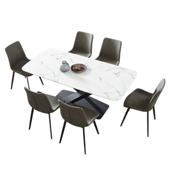 Fixed Sintered Stone Dining Room Set of with Pedestal Base Table Dining Room Furniture for Home Clearhalo 'Dining Room Sets' 'Dining Tables & Seating' 'dining_room_set' 'furn' 'furn_dining_room_set' 'Furniture' 'furniture_dining_room_set' 'Kitchen & Dining Furniture' 'kitchen&dining_furn' 'kitchen' 1200x1200_dd62b01b-b05a-443a-9f12-56e6cbcadcdf