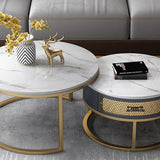 Slate Round Frame Coffee Table Nesting Modern Coffee Table Set Clearhalo 'Coffee & Accent Tables' 'Coffee Tables' 'coffee_tables' 'furn' 'furn_coffee_tables' 'Furniture' 'Living Room Furniture' 1200x1200_dd6424ad-6508-4198-8944-7e3df55e89a3