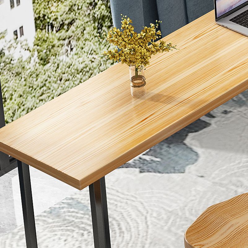 Modern Solid Wood Bistro Accent Dining Table Rectangle Bar Table in Natural Clearhalo 'Bar Furniture' 'Bar Tables' 'bar_tables' 'furn' 'furn_bar_tables' 'Furniture' 'furniture_bar_tables' 'Kitchen & Dining Furniture' 1200x1200_dd6475f3-3863-4ca2-8184-1240226b9990