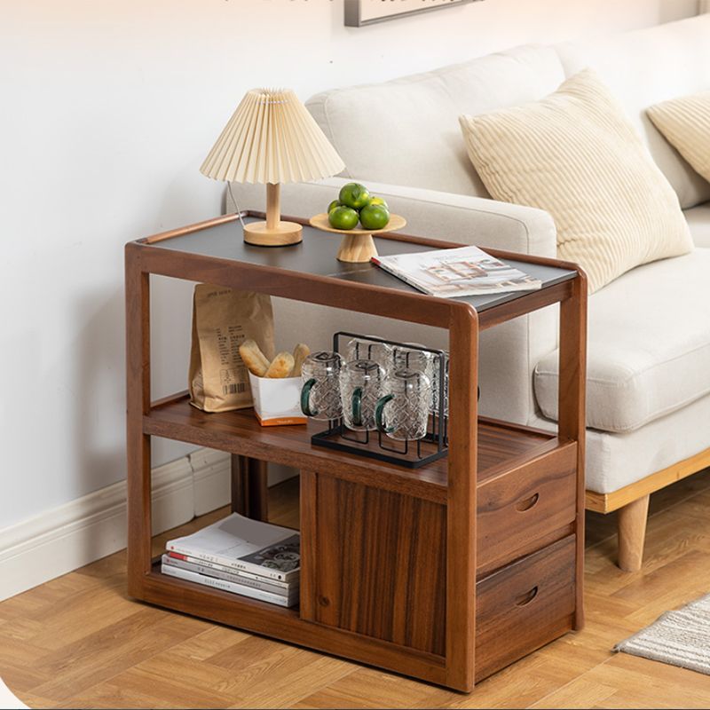 Modernistic Sofa Side Accent Table Solid Wood Block Rectangular with Storage Clearhalo 'Coffee & Accent Tables' 'End & Side Tables' 'end_side_tables' 'furn' 'furn_end_side_tables' 'Furniture' 'Living Room Furniture' 1200x1200_dd649aef-e242-4ec7-bdd2-cf49825e637f