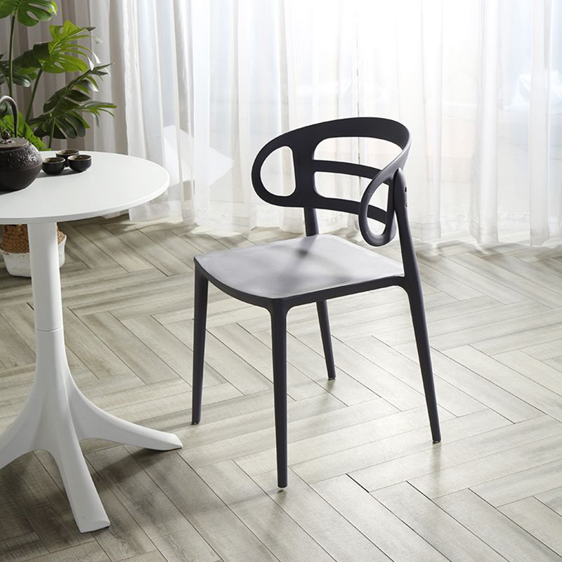 Scandinavian Arm Dining Chairs Plastic Low Back Dining Side Chair for Home Clearhalo 'Dining Chairs' 'Dining Tables & Seating' 'dining_chair' 'furn' 'furn_dining_chair' 'Furniture' 'Kitchen & Dining Furniture' 1200x1200_dd663d6b-f12c-4abd-a9c8-3202e6d76506