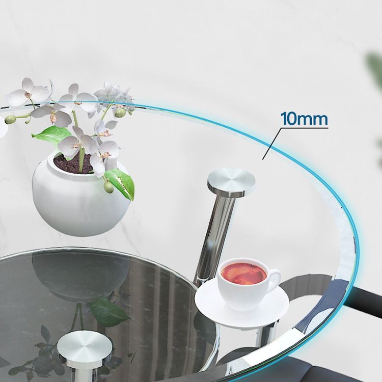Round Glass Dining Room Collection Modern Style Tripod Base Furniture for Home Clearhalo 'Dining Tables & Seating' 'Dining Tables' 'dining_table' 'furn' 'furn_dining_table' 'Furniture' 'furniture_dining_table' 'Kitchen & Dining Furniture' 'kitchen' 'kitchen_dining_table' 1200x1200_dd66679c-b03f-4c3b-8aca-01bf1749e9a1